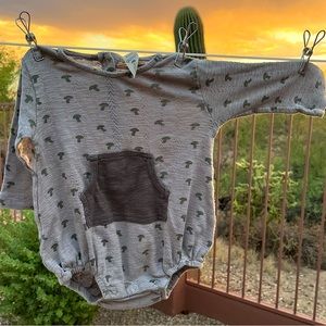 Kate Quinn Boy 6-12 Months Bubble Romper Mushroom Organic Corron Interlock